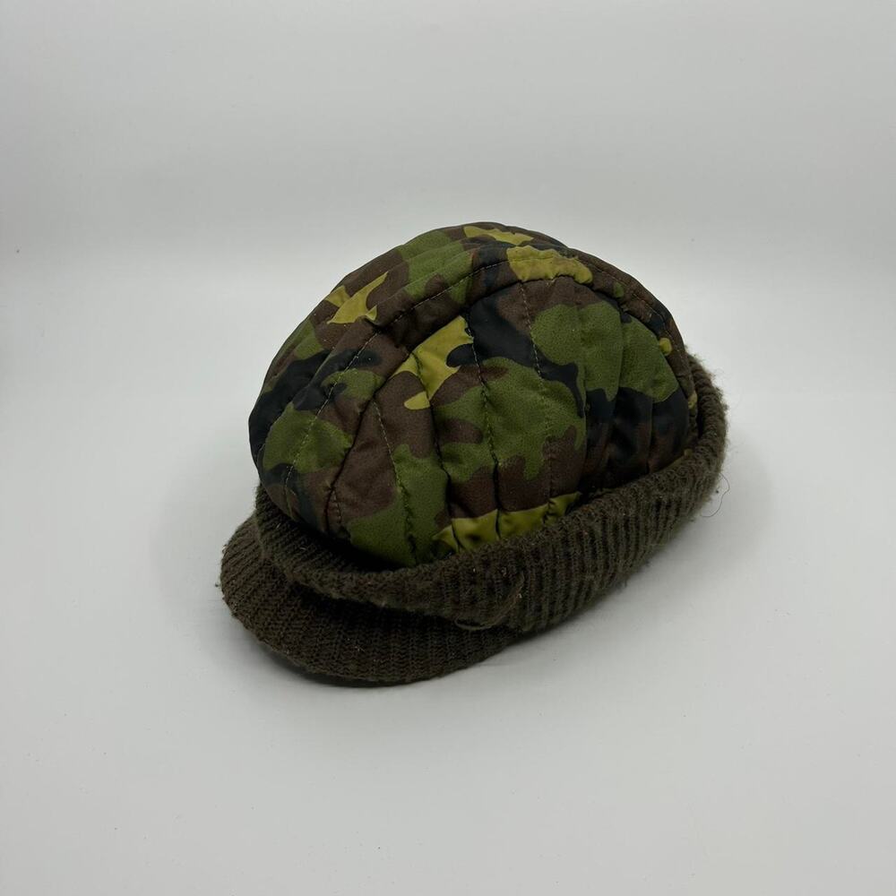70s/80s vintage camo wool beanie hat